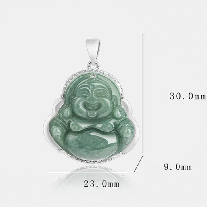 Buddha Stones en argent sterling 925 et jade Bouddha rieur - image 12