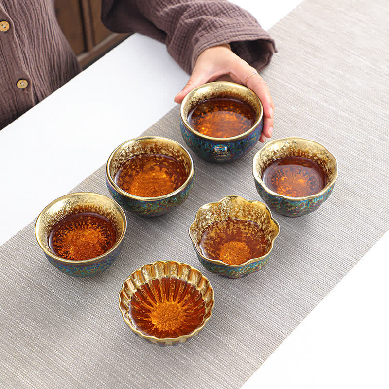 Tasses à thé en céramique colorées Buddha Stones