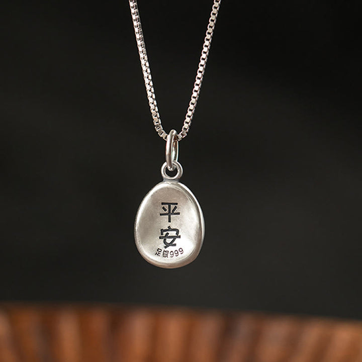 Collier pendentif en argent sterling 925 Buddha Stones en argent sterling 999, symbole de la paix et de la joie, symbole de la chance et de la fortune