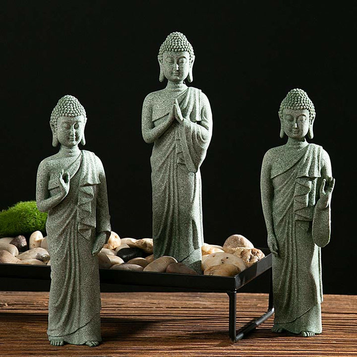 Buddha Stones Méditation Tibétaine Contemplation Bouddha Sérénité Compassion Statue Figurine Décoration