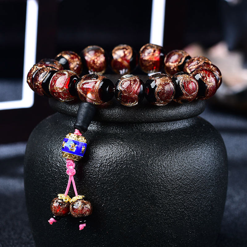 Bracelet de guérison tibétain en agate veine de dragon