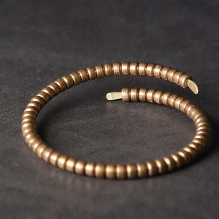 Bracelet manchette ajustable en cuivre au design vintage Buddha Stones
