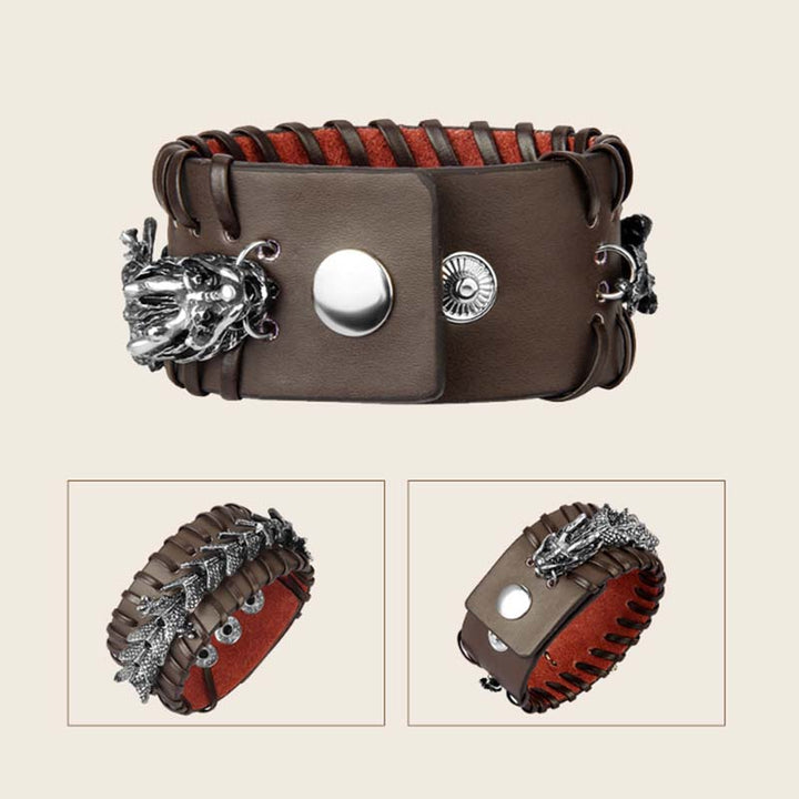 Bracelet de protection en cuir de dragon