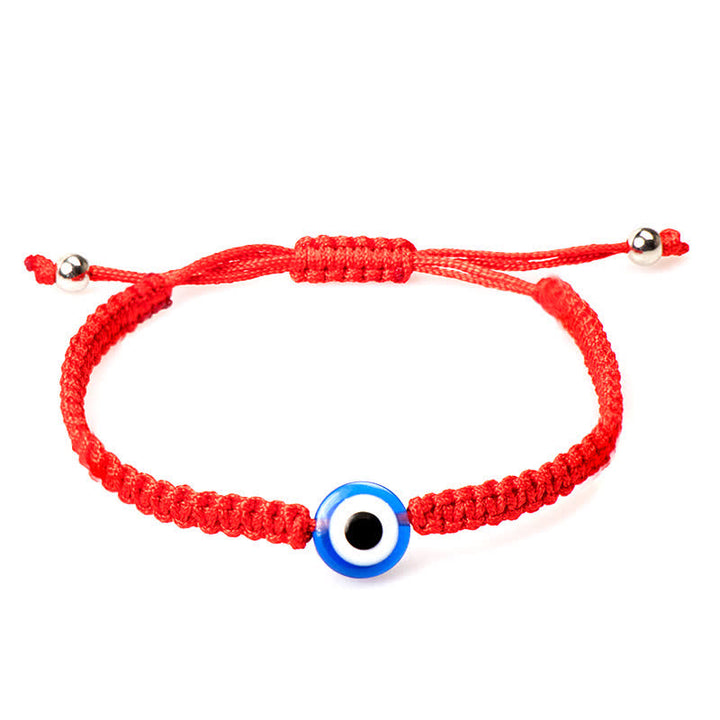 Bracelet de protection en corde rouge à sept nœuds contre le mauvais œil, 4 pièces, Buddha Stones