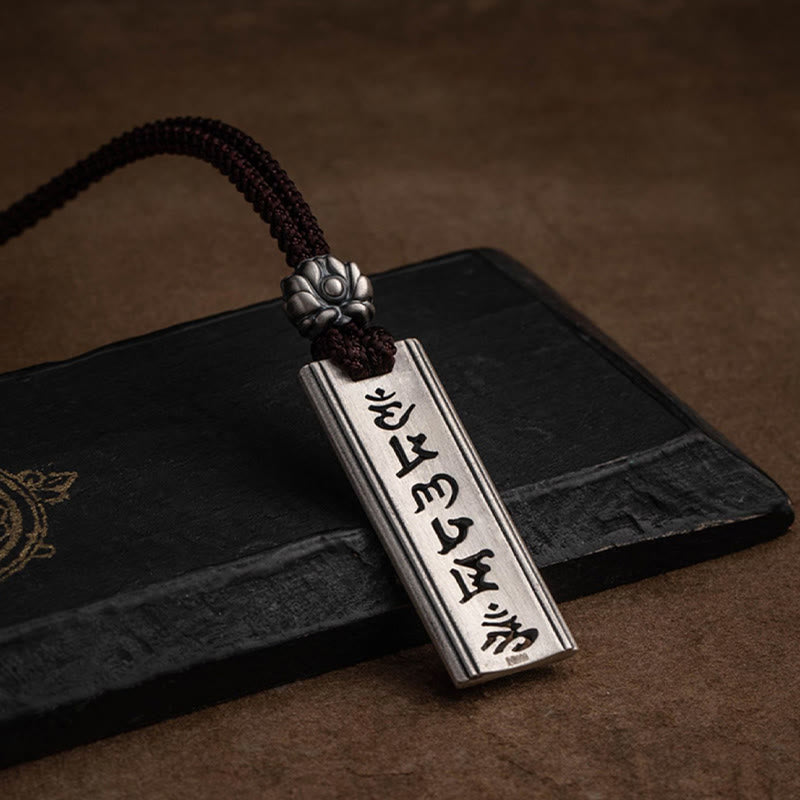 Collier pendentif en argent sterling 999 Buddha Stones et gravure Om Mani Padme Hum en forme de lotus - image 13