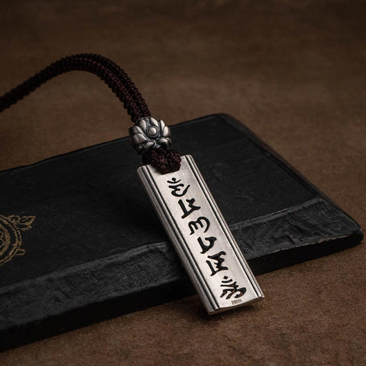 Collier pendentif en argent sterling 999 Buddha Stones et gravure Om Mani Padme Hum en forme de lotus - image 14