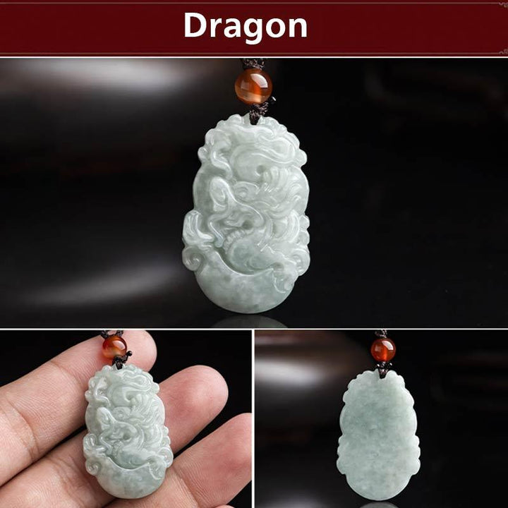 Collier avec pendentif en jade naturel et Buddha Stones représentant les 12 signes du zodiaque chinois - Dragon - image 30
