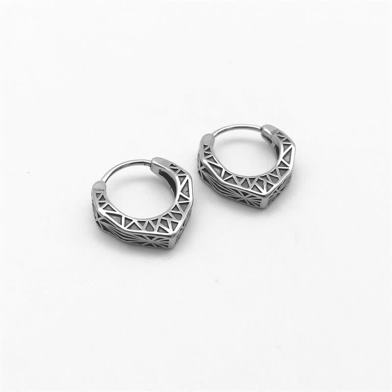 Boucles d'oreilles créoles Viking en acier titane - image 8