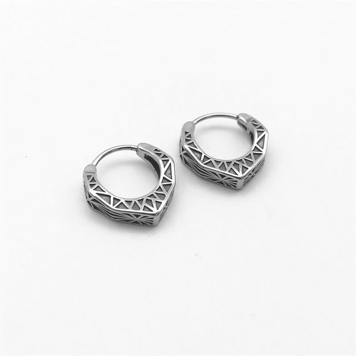 Boucles d'oreilles créoles Viking en acier titane - image 8