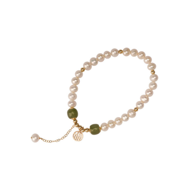 Bracelet de perles de sagesse et de bonheur en jade Hetian naturel