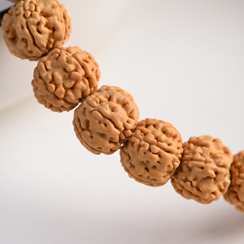 Bracelet de richesse et de bon augure en Buddha Stones tibétaines Rudraksha Bodhi Seed