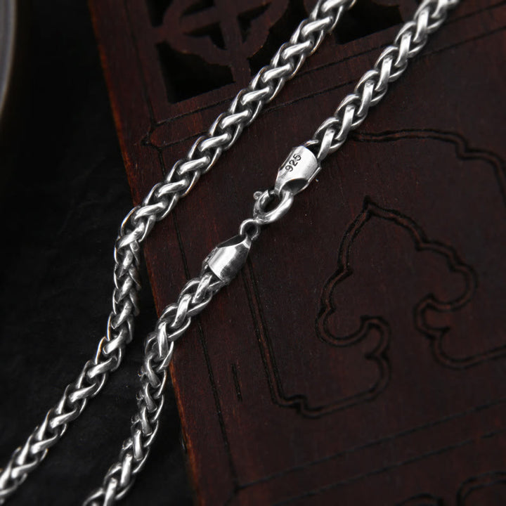 Collier pendentif de force spirituelle double Dorje Vajra en argent sterling 925 Buddha Stones