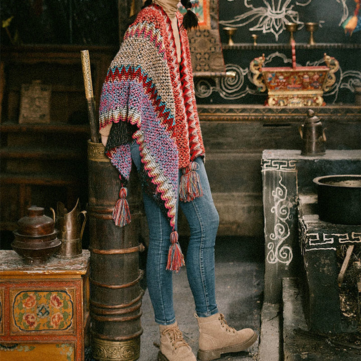 Buddha Stones , cape chaude, écharpe à pompon tibétaine - image 7