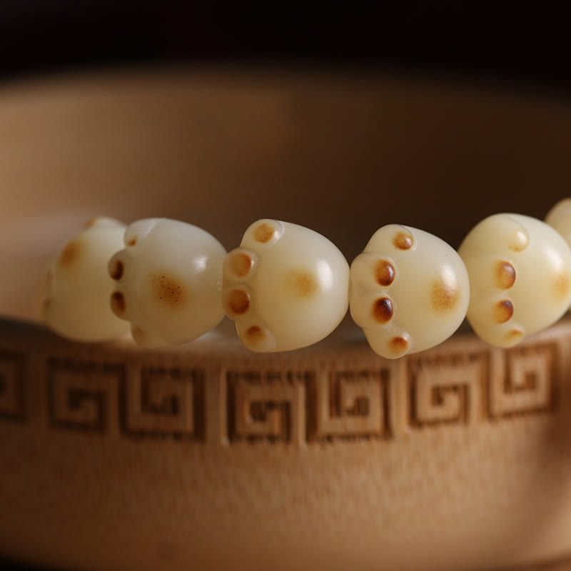 Bracelet d'harmonie en forme de patte de chat avec graines de Bodhi et chat porte-bonheur mignon en Buddha Stones - image 4