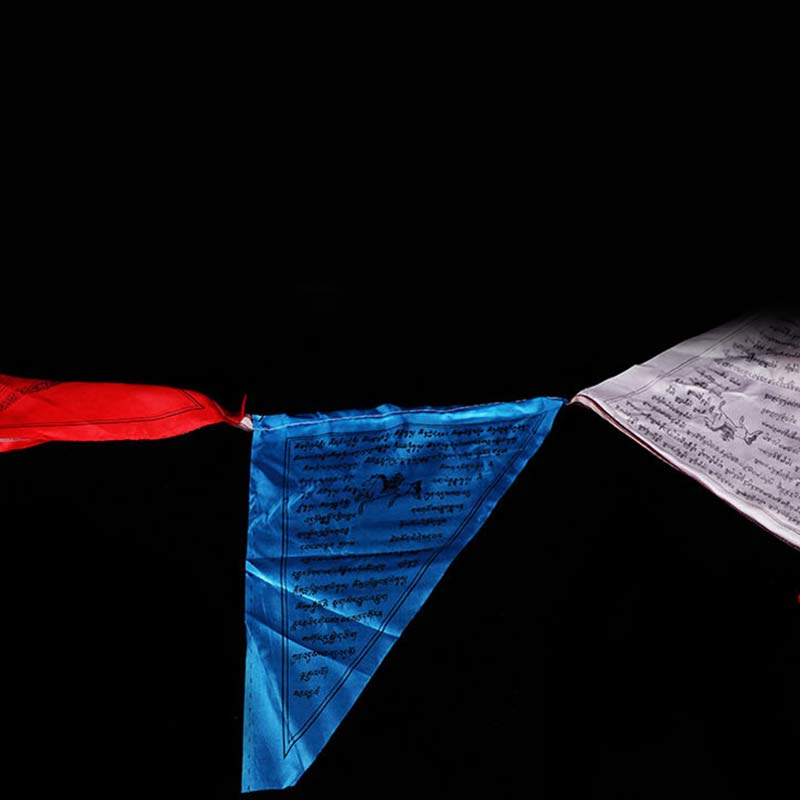 Décoration extérieure de 25 drapeaux de prière triangulaires de bénédiction tibétaine - image 6