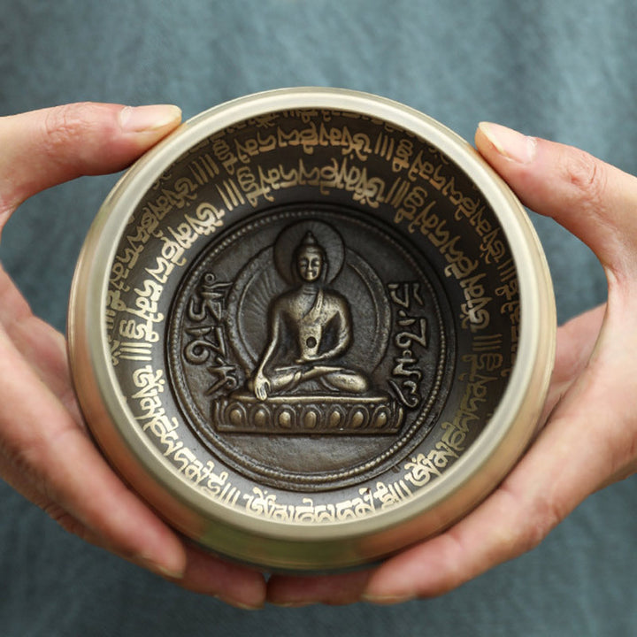 Bol chantant tibétain Buddha Stones fabriqué à la main pour la concentration et la méditation Ensemble de bols chantants paisibles et joyeux - image 0