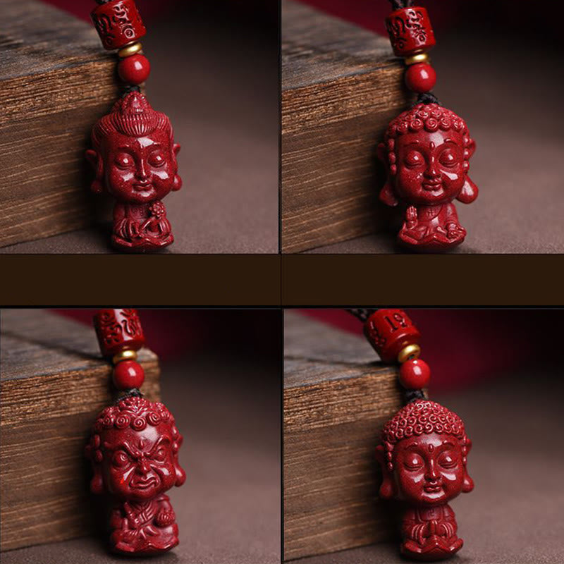 Buddha Stones Zodiaque chinois Bouddha natal Amulette en cinabre naturel Collier pendentif éloignant les mauvais esprits
