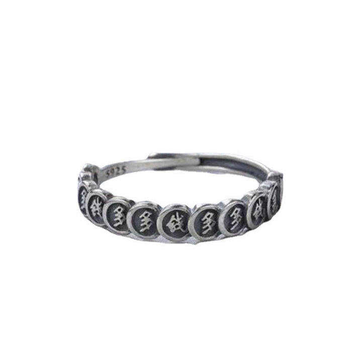 Bague ajustable porte-bonheur en cuivre vintage