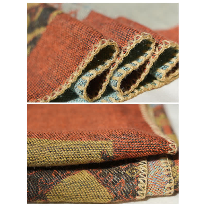 Écharpe châle tibétain à motifs de diamants avec Buddha Stones