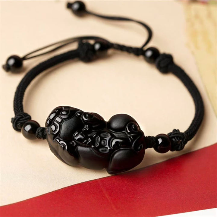 Bracelet de richesse en obsidienne naturelle, améthyste, citrine, PiXiu Cooper