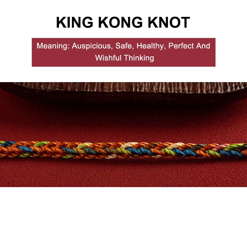 Bracelet porte-bonheur multicolore Buddha Stones « Que vous soyez en bonne santé et heureux »