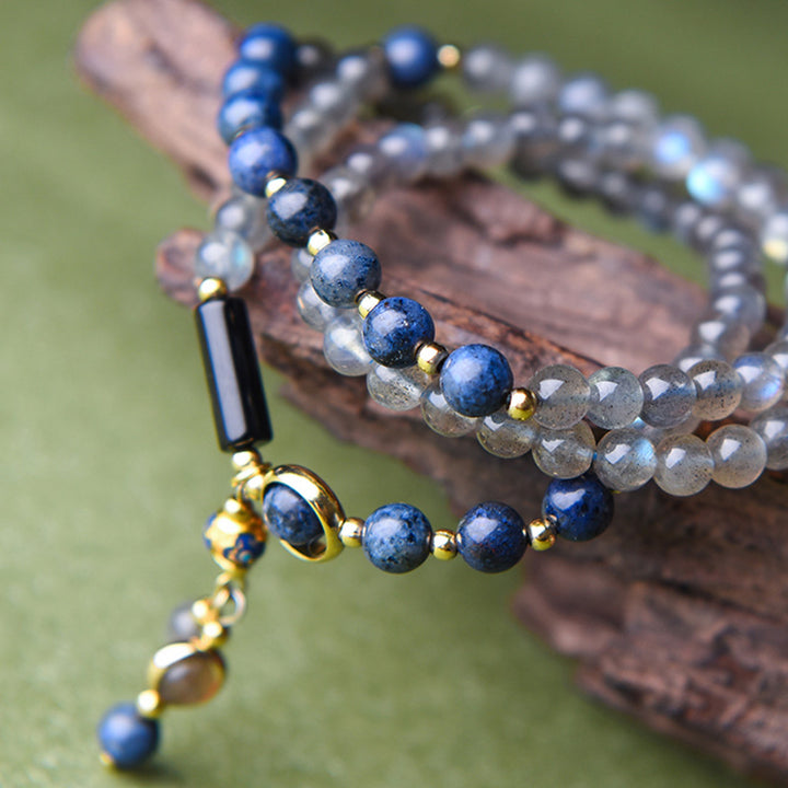 Bracelet apaisant et positif en Buddha Stones, pierre de lune, lazurite et lapis-lazuli - image 12