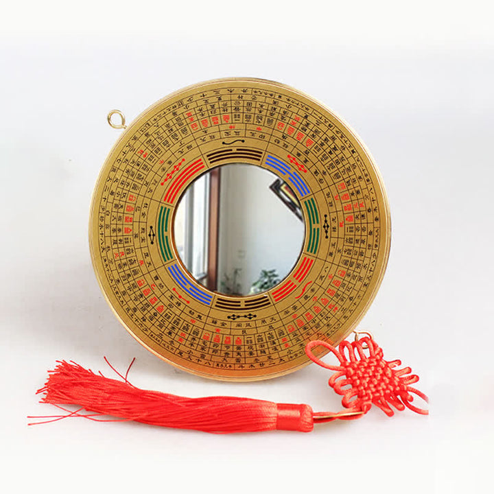 Carte Feng Shui Bagua Pièce de cuivre Nœud chinois Carte énergétique d'équilibre - 16 cm - Carte de Bagua - Miroir convexe - image 11