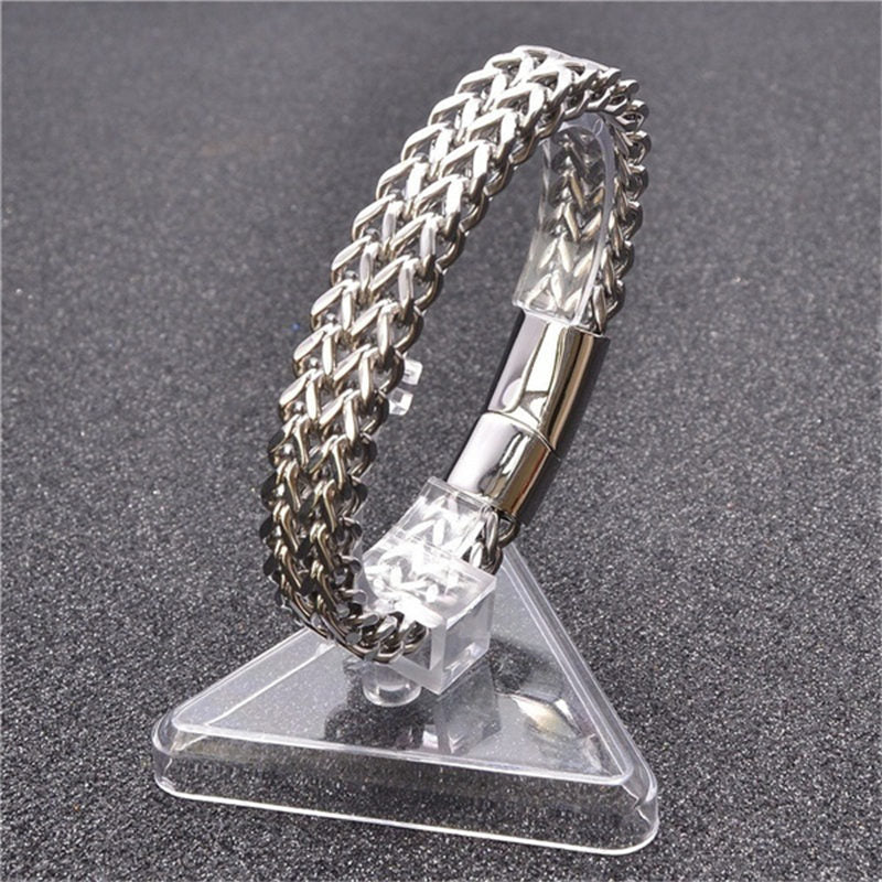 Bracelet d'équilibre en acier titane avec boucle magnétique et écailles de poisson en Buddha Stones - image 2