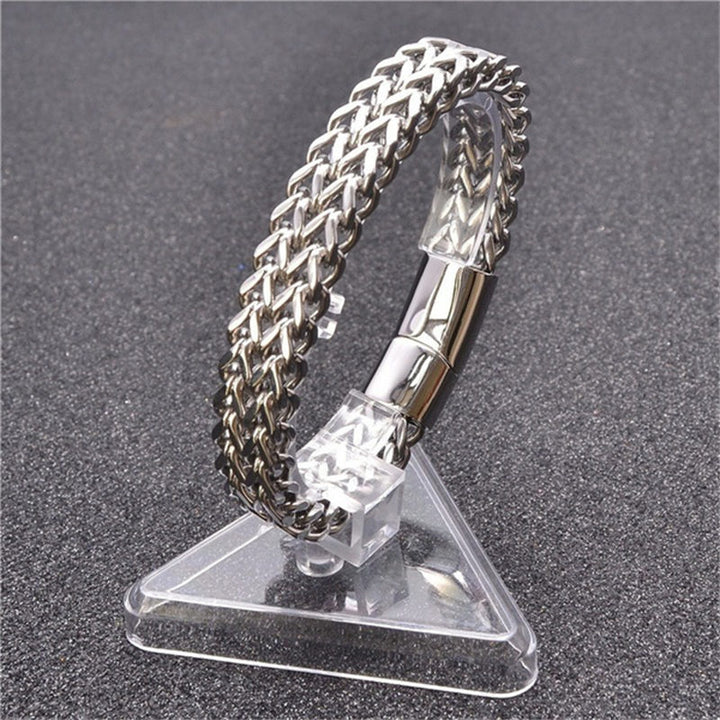Bracelet d'équilibre en acier titane avec boucle magnétique et écailles de poisson en Buddha Stones - image 2