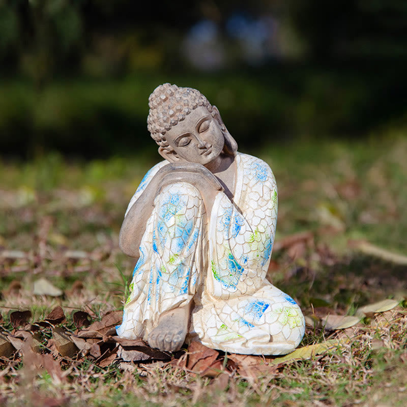 Statue de Bouddha Zen en Méditation Sérénité Figurine en Résine Décoration de la Maison - Bouddha couché moyen 15*15*21 cm - image 14