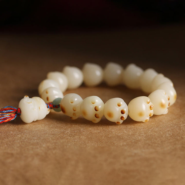 Bracelet d'harmonie en forme de patte de chat avec graines de Bodhi et chat porte-bonheur mignon en Buddha Stones - image 3
