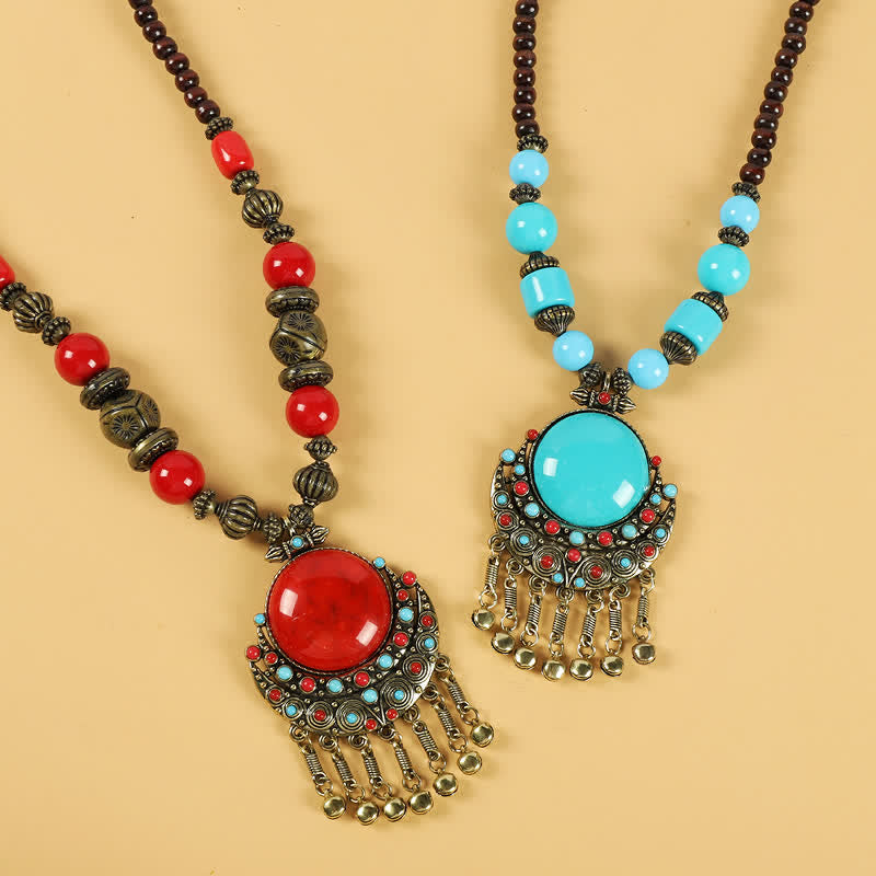 Accessoires pour cheveux avec pompons en perles rétro tibétaines - image 6