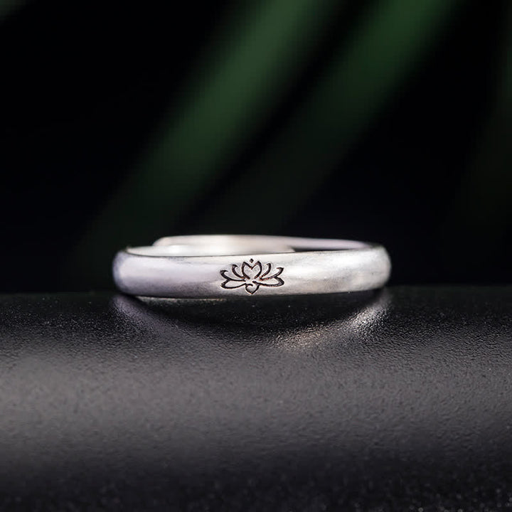 Bague d'illumination en argent sterling 925 avec Buddha Stones et fleur de lotus - Argent sterling 925 - image 0