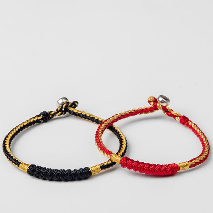 Bracelet tibétain tressé fait main avec Buddha Stones et protection porte-bonheur