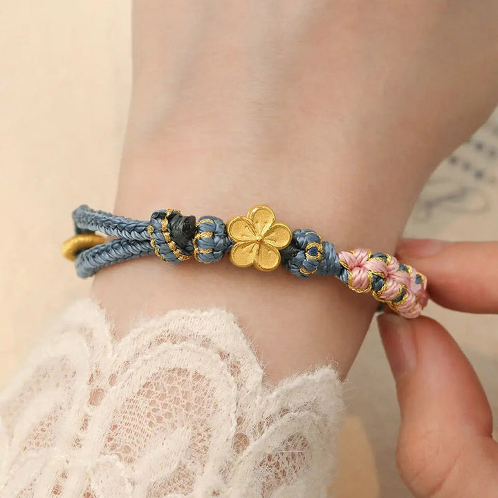 Bracelet de richesse à motif de fleur de pêcher