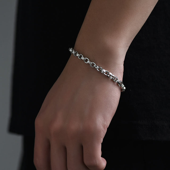Bracelet en métal créatif sculpté Buddha Stones en argent sterling 925 Om Mani Padme Hum