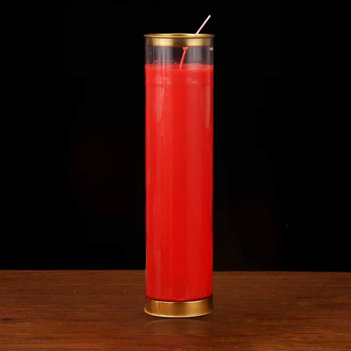 Bougie d'autel de prière de méditation Objets d'utilisation pour rituels de temple bouddhiste - Rouge - Grand (7 jours) - image 11