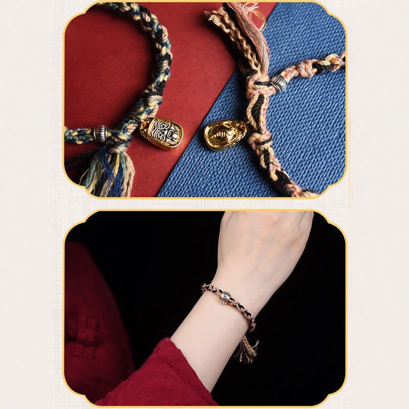 Buddha Stones Zakiram Déesse de la richesse Om Mani Padme Hum Bracelet fait main pour la paix