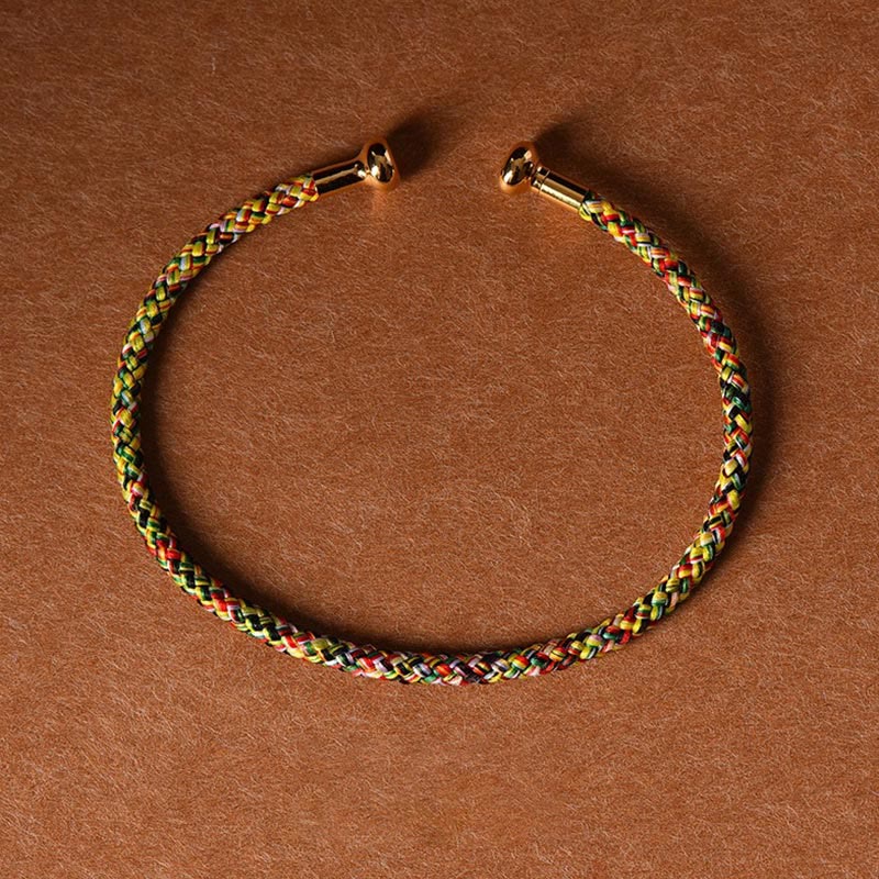Bracelet manchette tressé fait main avec Buddha Stones au design simple - Jaune Vert - image 19