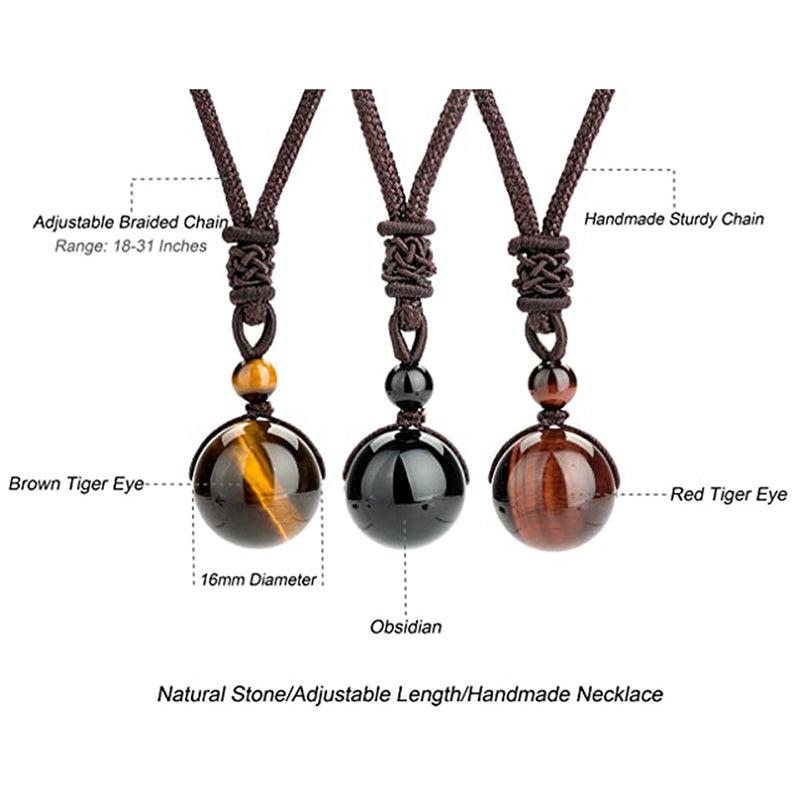 Ensemble collier et bracelet en œil de tigre tibétain Buddha Stones