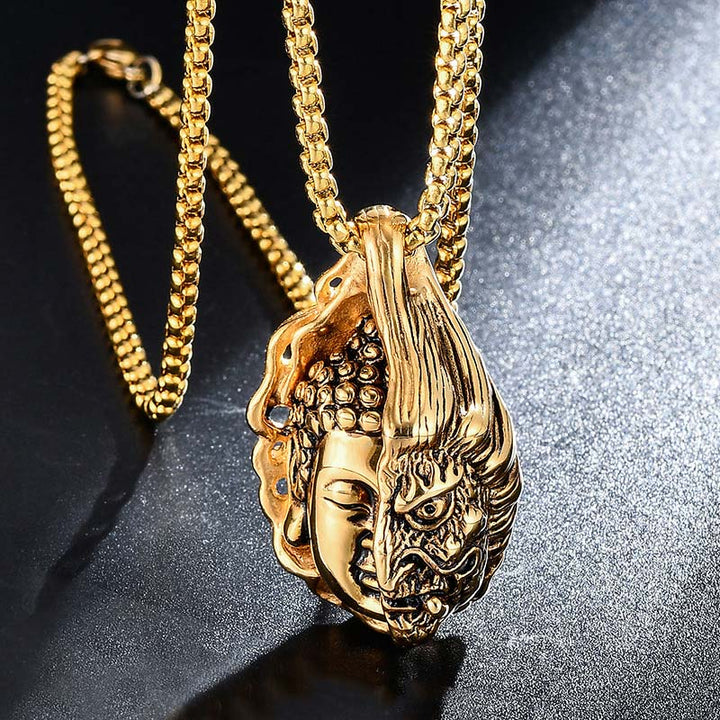 Collier puissant mi-bouddha mi-diable en Buddha Stones