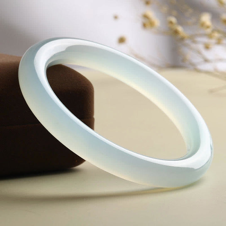Bracelet jonc de sérénité en aigue-marine naturelle