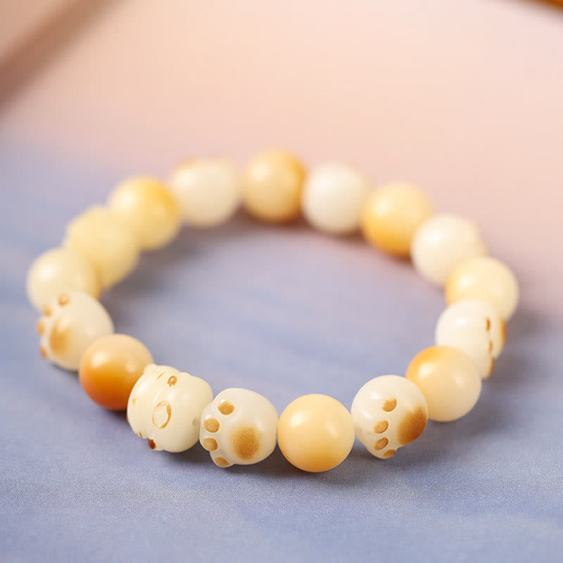 Bracelet porte-bonheur en bois de santal avec graines de Bodhi naturelles et Buddha Stones, tête de chat mignon et porte-bonheur, griffe de paix - image 15