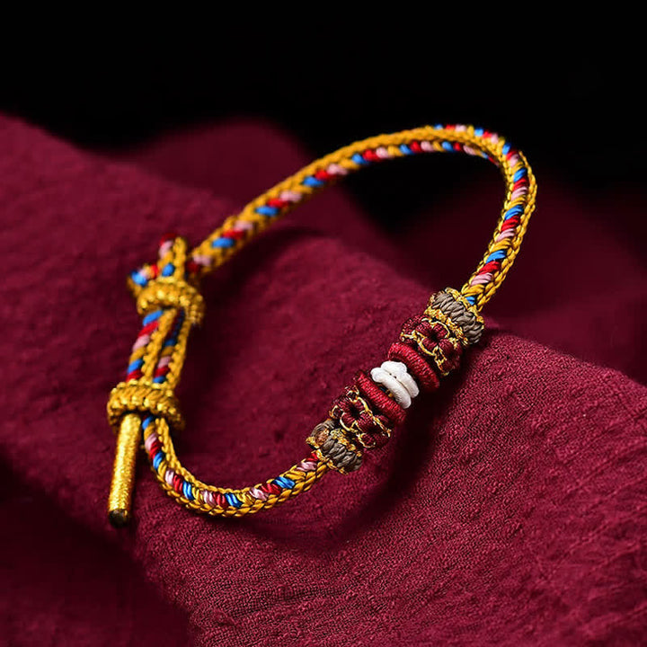 Bracelet tressé porte-bonheur Dunhuang fait main en Buddha Stones
