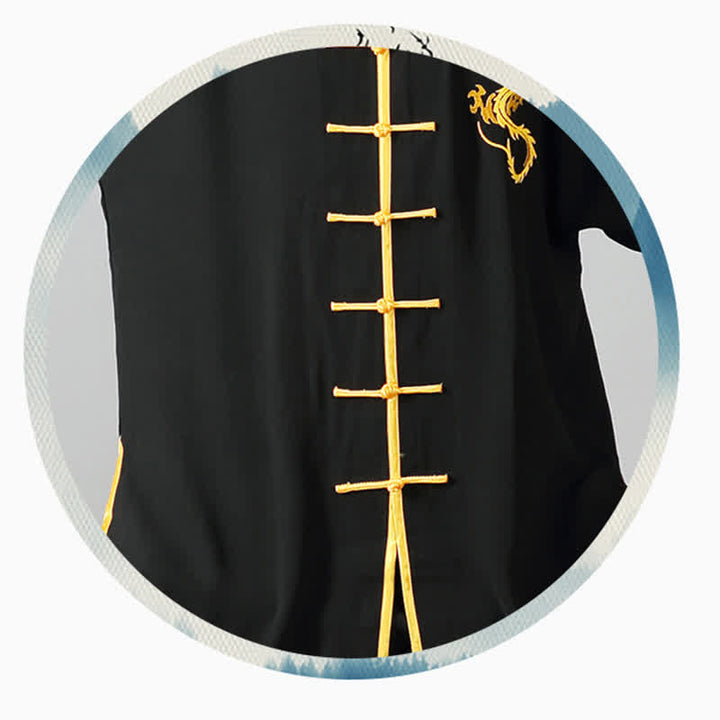 Ensemble de vêtements unisexes brodés avec Buddha Stones et dragon Qi Gong Zen, pratique spirituelle, méditation, prière