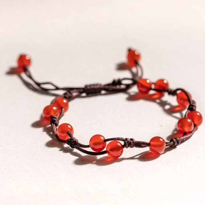 Bracelet calme en agate rouge, agate mousse et cinabre de Buddha Stones