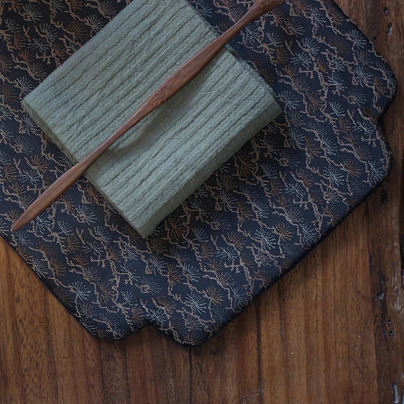 Dessous de verre élégant à motif de brocart floral pour tasse à thé