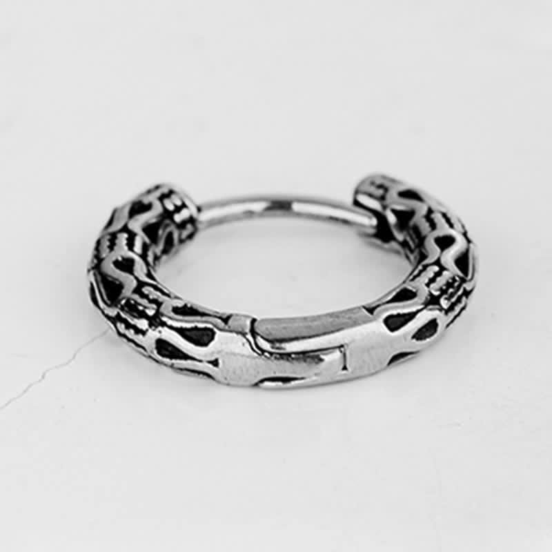Boucles d'oreilles d'équilibre en acier titane à motif rétro