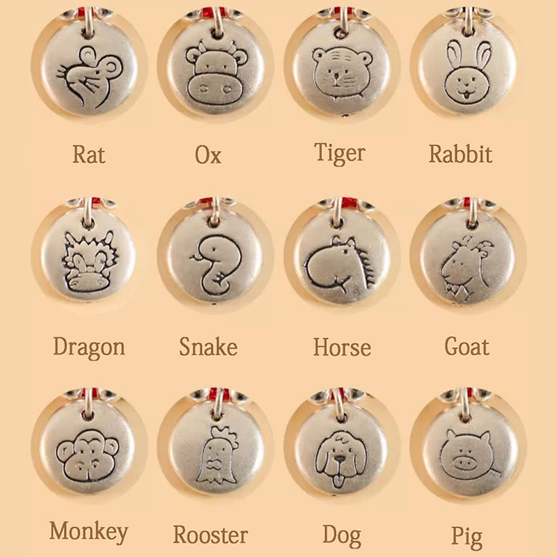 Bracelet tressé en argent sterling 999 fait main avec Buddha Stones Année du Dragon, joli signe du zodiaque chinois - image 36