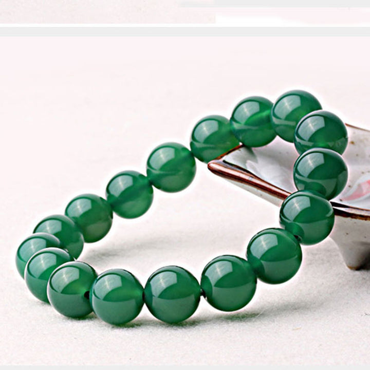 Bracelet de soutien en agate verte naturelle Buddha Stones